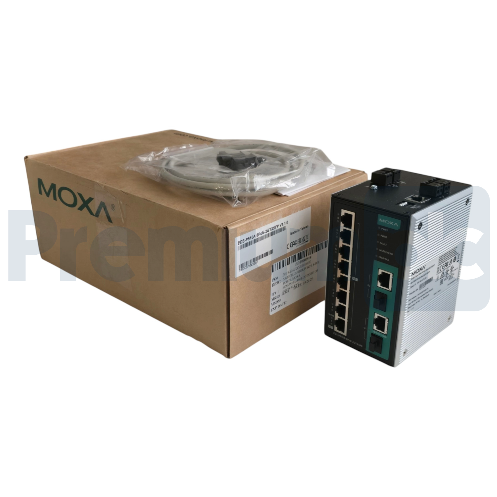 Used Moxa EDS-P510A Managed Ethernet PoE+ Switch EDS-P510A-8PoE-2GTXSFP V1.1.0 NSMP