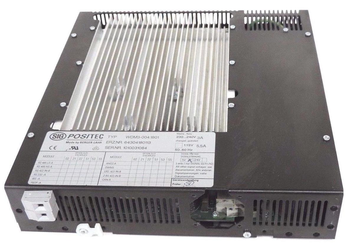 Used SIG POSITEC BERGER LAHR WDM3-004.1801 SERVO DRIVE 230/240V, 5,5A WDM30041801