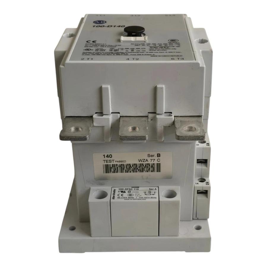 Used Allen Bradley 100-D140D11 /B IEC Contactor 3PH 140A 600V 110/120V-Coil 100-D140