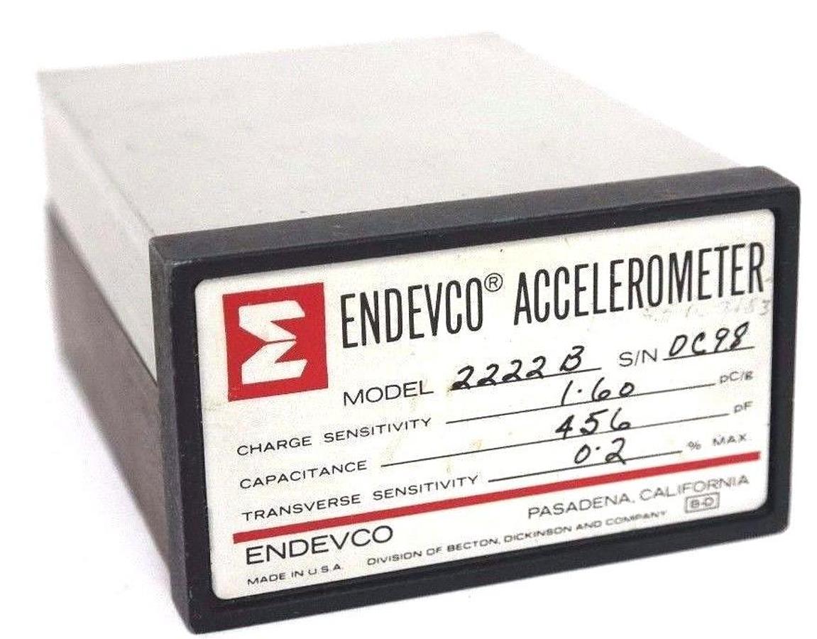 Used ENDEVCO ACCELEROMETER 2222B CHARGE SENSITIVITY: 1-60 CAPACITANCE: 456