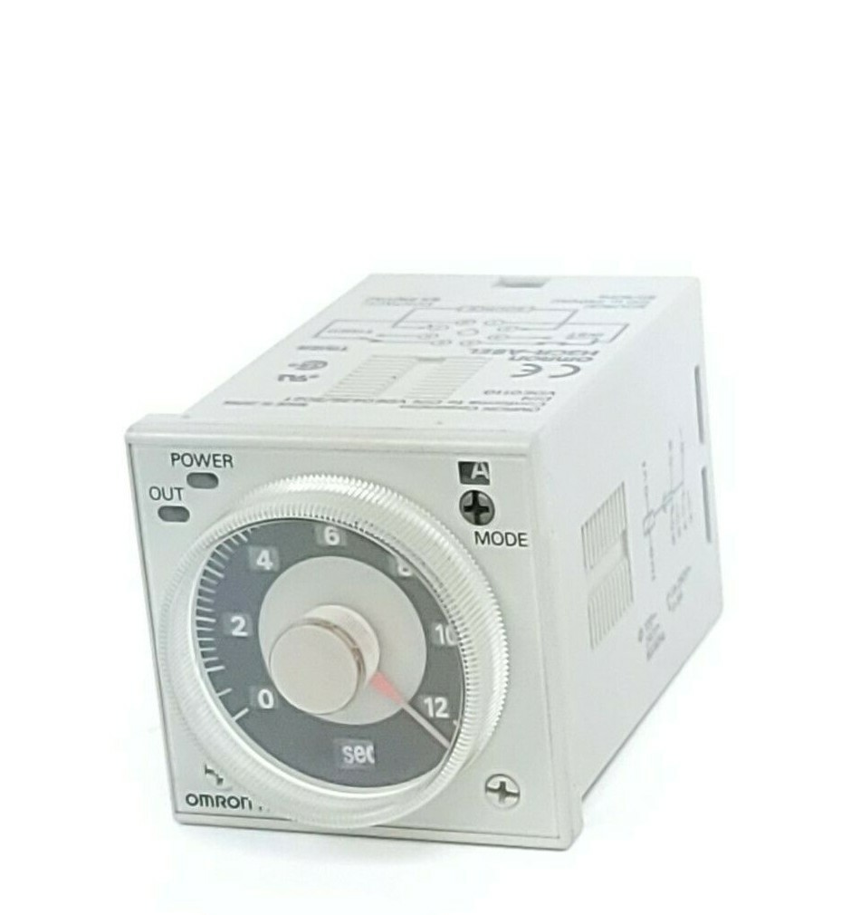 Used OMRON H3CR-A8EL TIMER H3CRA8EL, 100 TO 240VAC, 0-12 SEC. H3CR