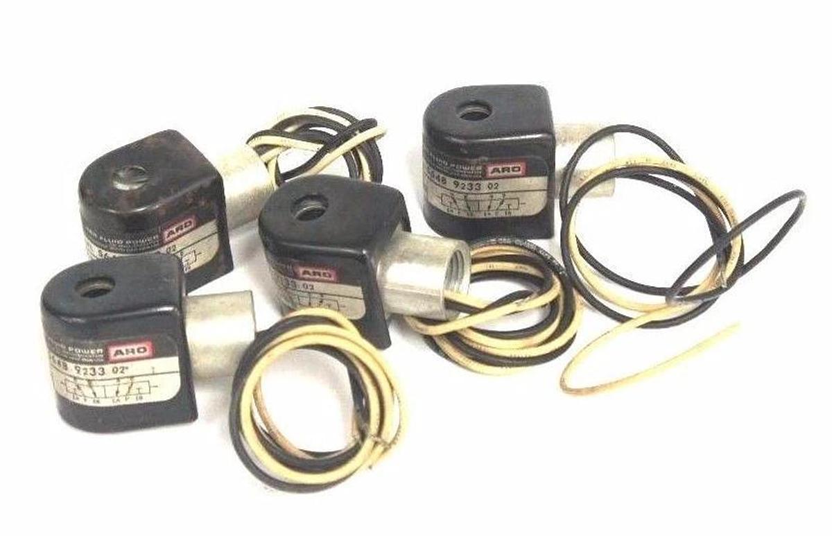 Used LOT OF 4 ARO 5648923302 SOLENOID VALVES 5648 9233 02