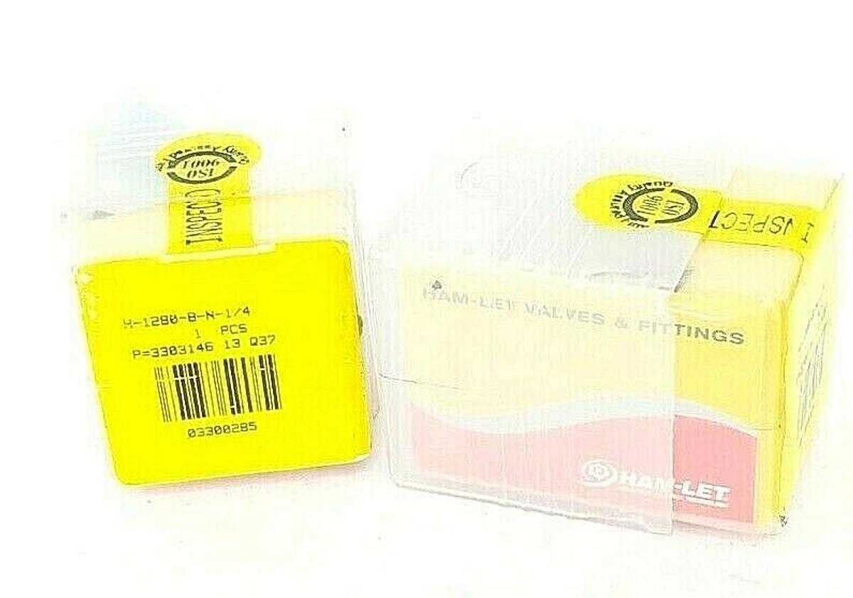 Used LOT OF 2 NEW HAM-LET H-1280-B-N-1/4 TOGGLE VALVES 1/4'' IN. 03300285 H1280BN14