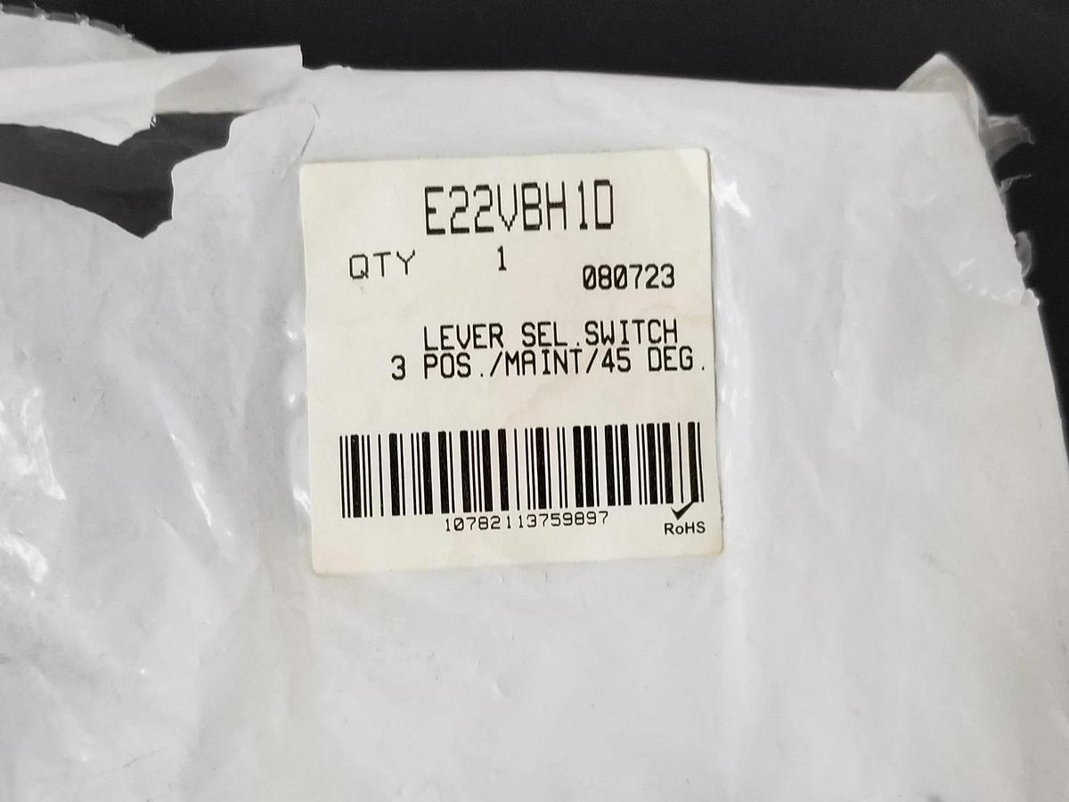 Used NEW EATON CUTLER-HAMMER E22VBH1D LEVER SEL. SWITCH 3-POS./MAINT/45 DEG.