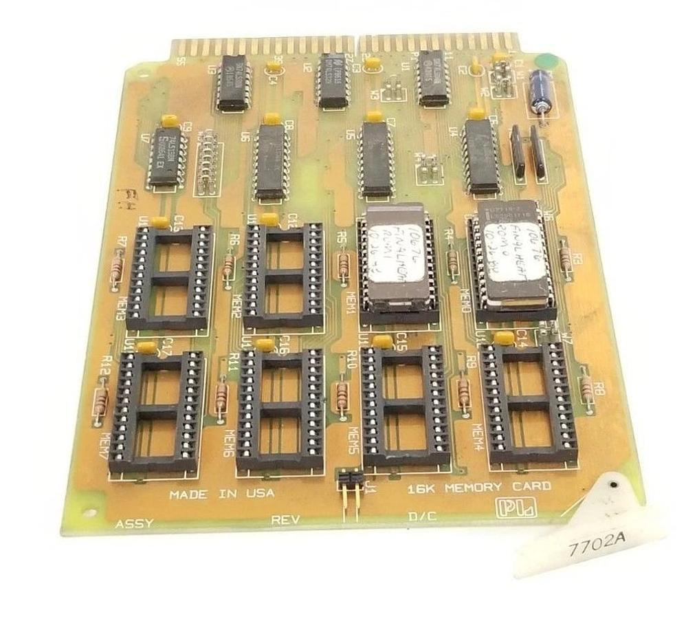 Used GD CALIFORNIA INC PROLOG 7702A MEMORY CARD 16K (W/ 2 INTEGRATED CIRCUITS)