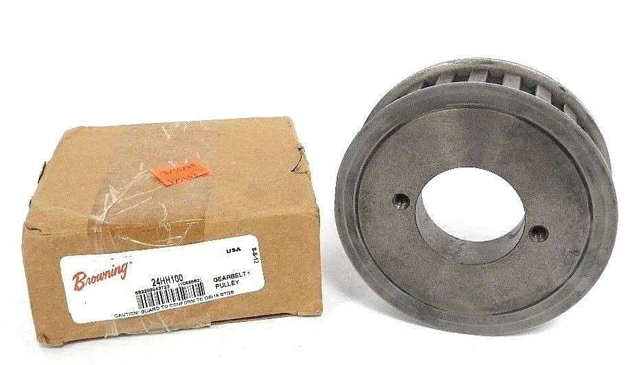 NIB BROWNING 24HH100 GEAR BELT PULLEY 3/8-1-1/2IN BORE 24TEETH