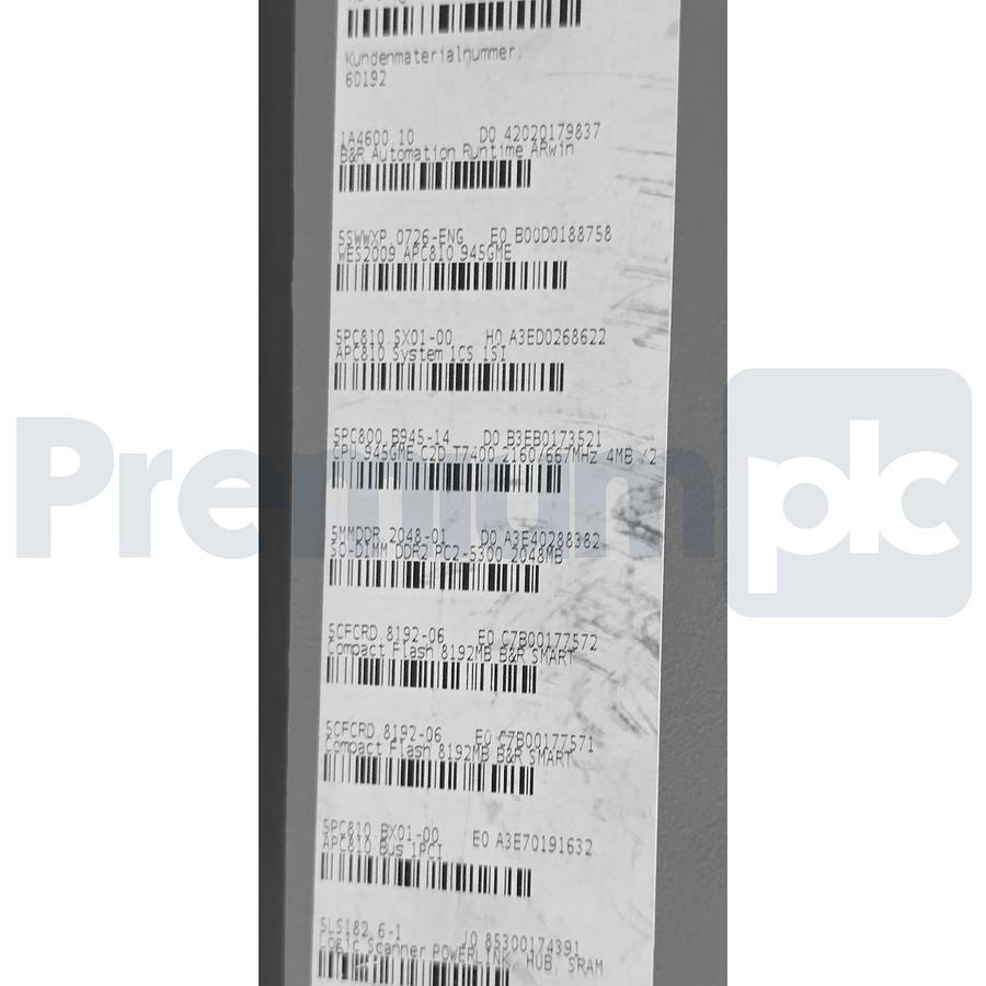 B&R 5P81:401733.002-02 Automation PC 810 System Unit 5PC810.SX01-00 w/5LS182.6-1