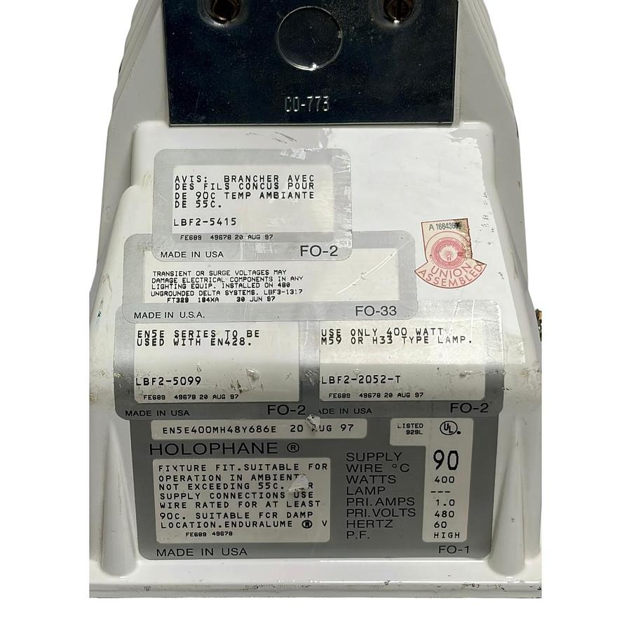 Used Holophane EN5E400MH48Y686E Enduralume High Bay Ballast Light Fixture Head