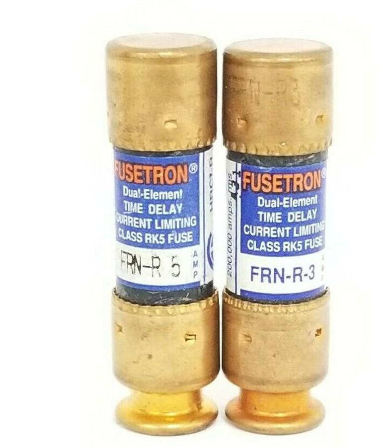 Used COOPER BUSSMANN FRN-R-5 & FRN-R-3 FUSETRON FUSES