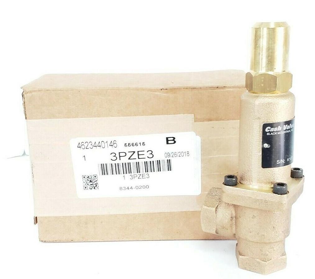 Used NIB CASH VALVE 3PZE3 BRONZE ADJUSTABLE BACK PRESSURE VALVE