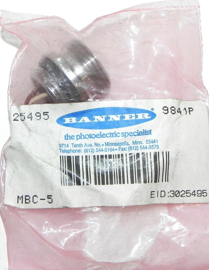 Used NEW BANNER MBC-5 MINI-STYLE QUICK DISCONNECT RECEPTACLE MBC5