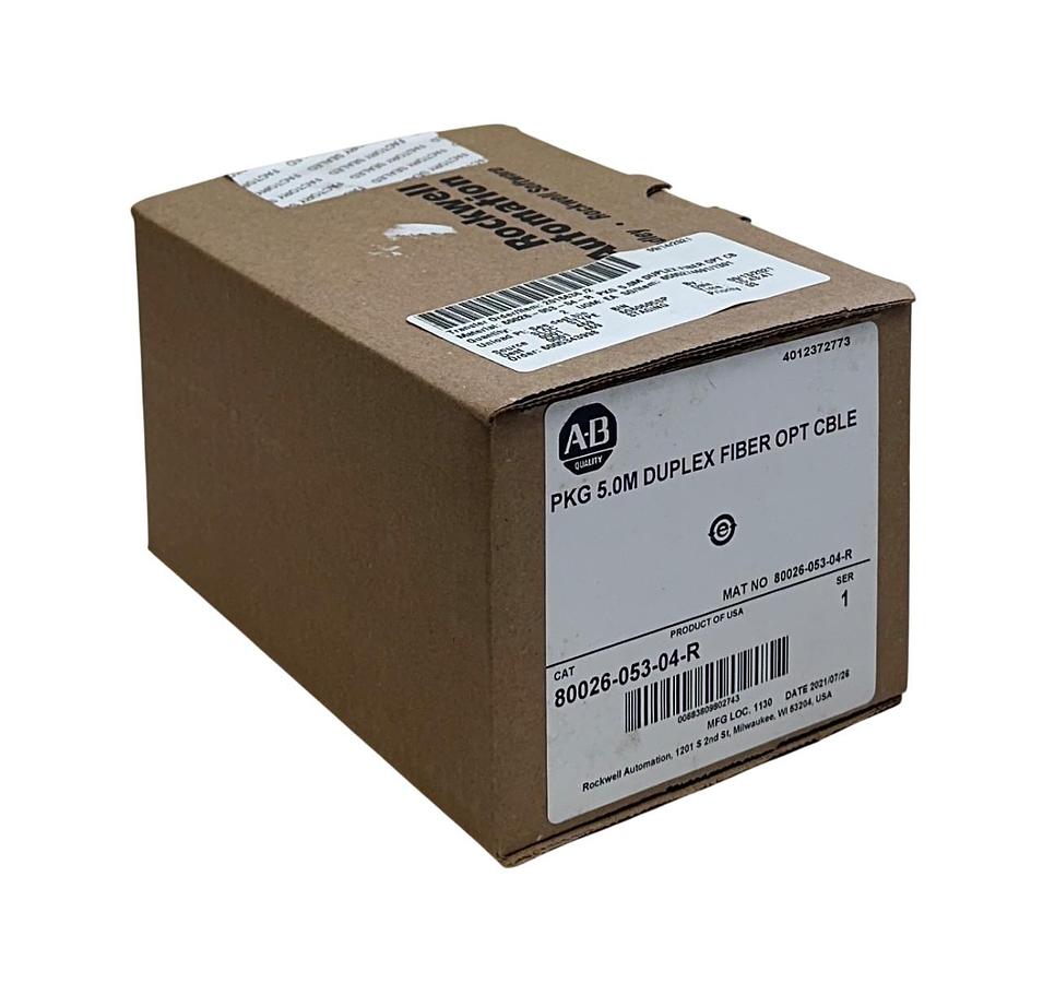 Used ALLEN BRADLEY 80026-053-04-R /1 PKG 5.0M Duplex Fiber Optic Cable OEM NSFS