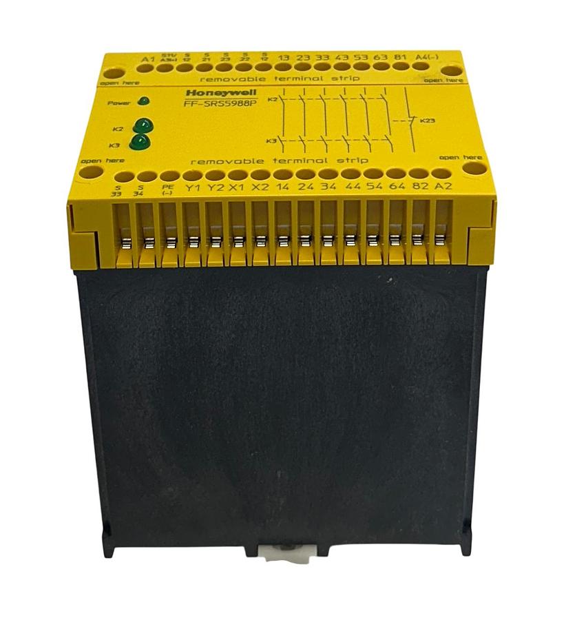 Used HONEYWELL FF-SRS5988P / FFSRS5988P DUAL CHANNEL EMERGENCY STOP MODULE 120V NSMP
