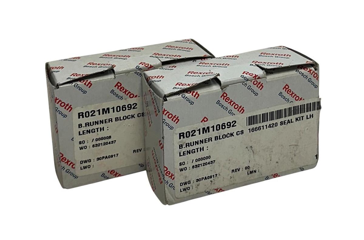 2 REXROTH R021M10692 / R166611420 BALL RUNNER BLOCKS CARBON STEEL NSMP