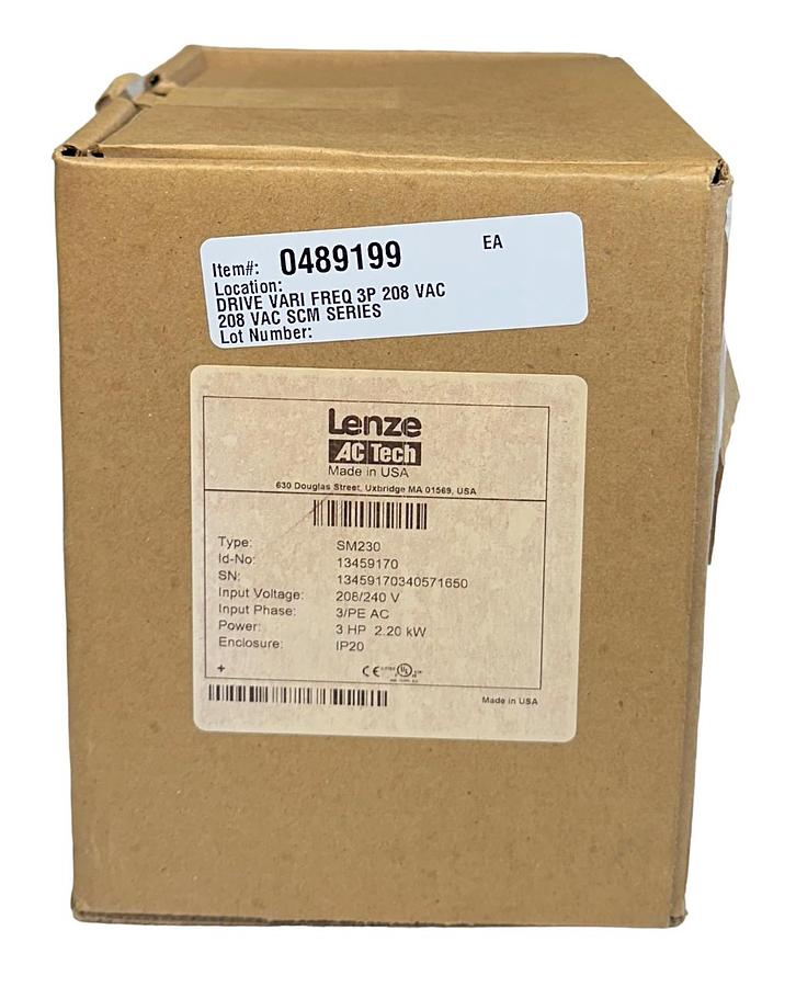 Used LENZE AC Tech 13459170 / SM230 SCM SERIES SPEED MOTOR CONTROL 3HP/2.20kW NSMP