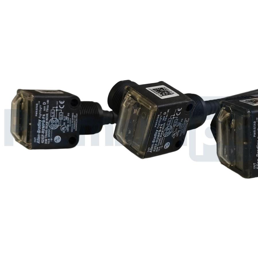 Used (4) Allen-Bradley 42EF-R2MPB-F4 /D RightSight Transmitted Beam Receivers 20m