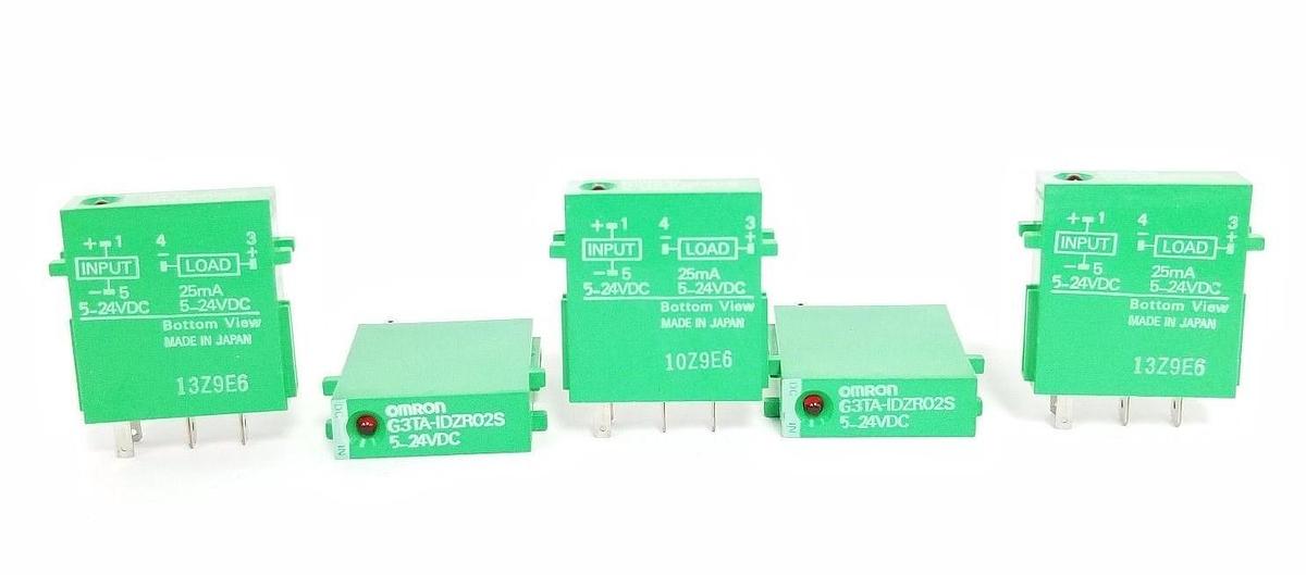 Used LOT OF 5 OMRON G3TA-IDZR02S PHOTOCOUPLER RELAYS 5/24VDC SSR INCLUDES INDICATORS