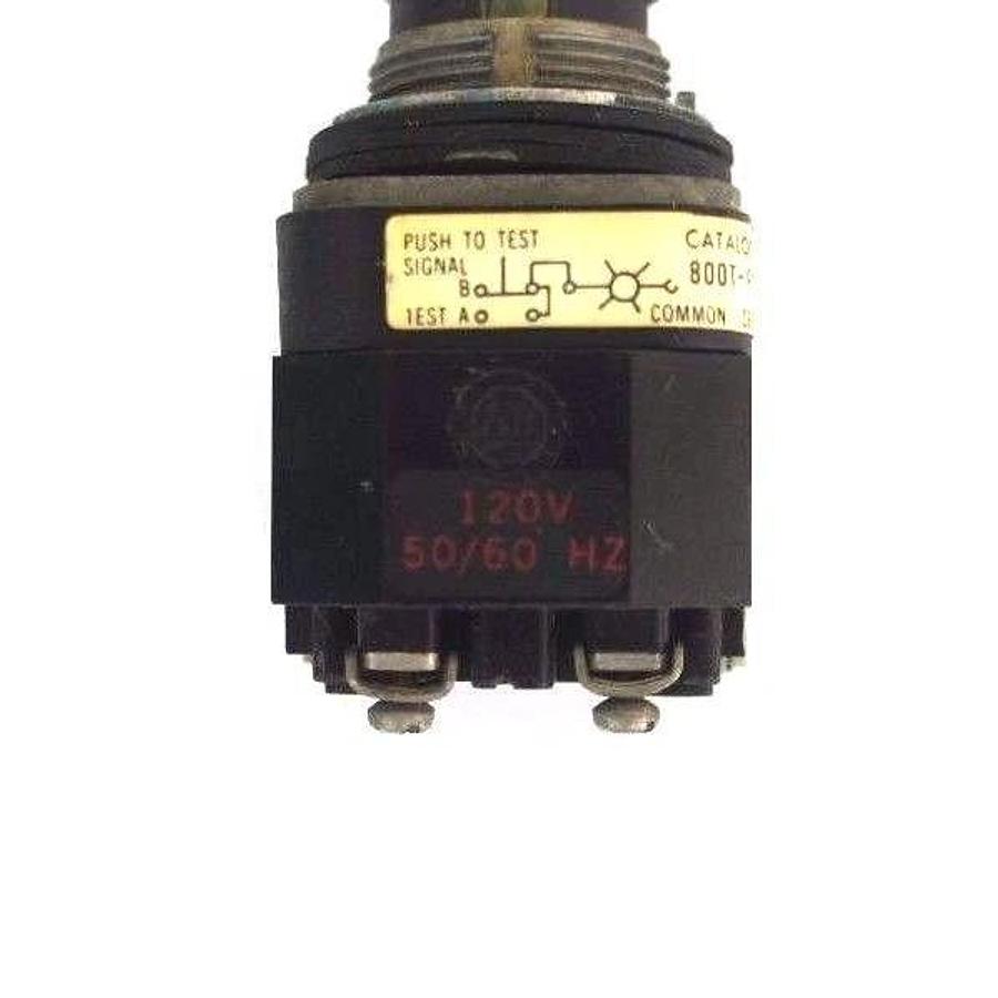 Used ALLEN BRADLEY 800T-PT16 PUSHBUTTON GREEN SER. N, 800TPT16 W/ 120V, 50/60HZ COIL