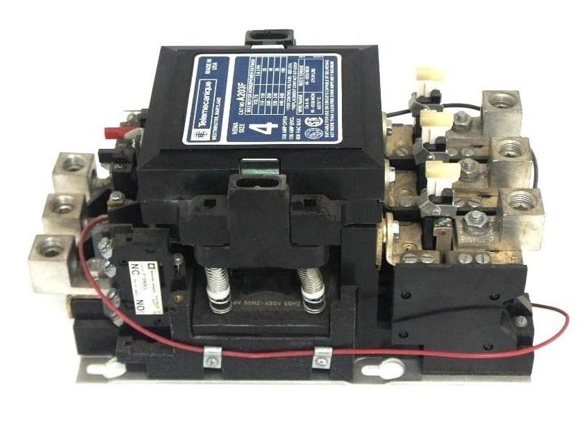 Used TELEMECANIQUE A203F MOTOR STARTER NEMA SIZE 4, 600V MAX, 100HP MAX, 120V COIL