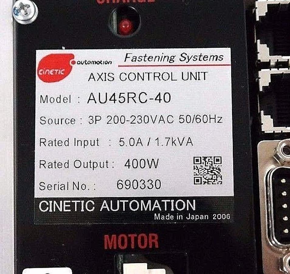 Used REPAIRED CINETIC AUTOMATION AU45RC-40 AXIS CONTROL UNIT A70E3-HX-4200, AU45RC40