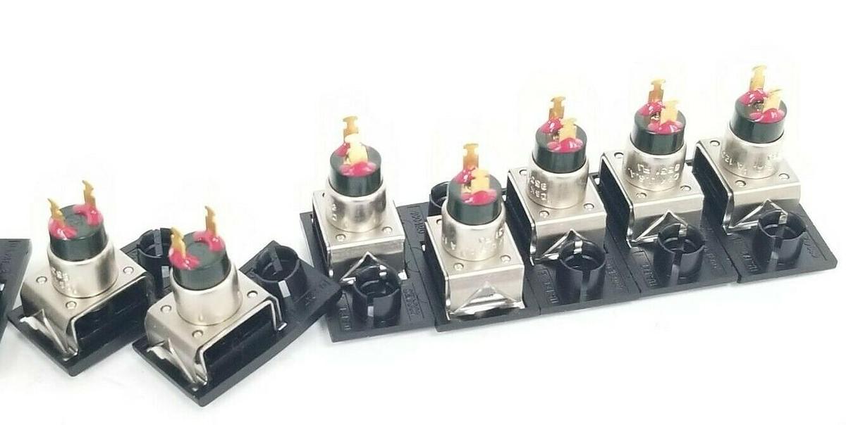 Used LOT OF 9 NEW C&K 8531 1A 120VAC PUSHBUTTON SWITCHES W/ 4004120 MOUNTING PLATES
