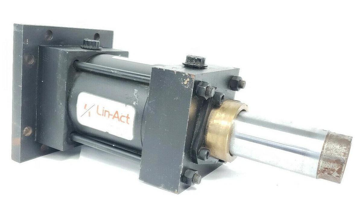 Used LIN-ACT 04.00 KJBLAAU49A49A 3.000 SERIES LAA PNEUMATIC CYLINDER, 4" X 3", 250PSI