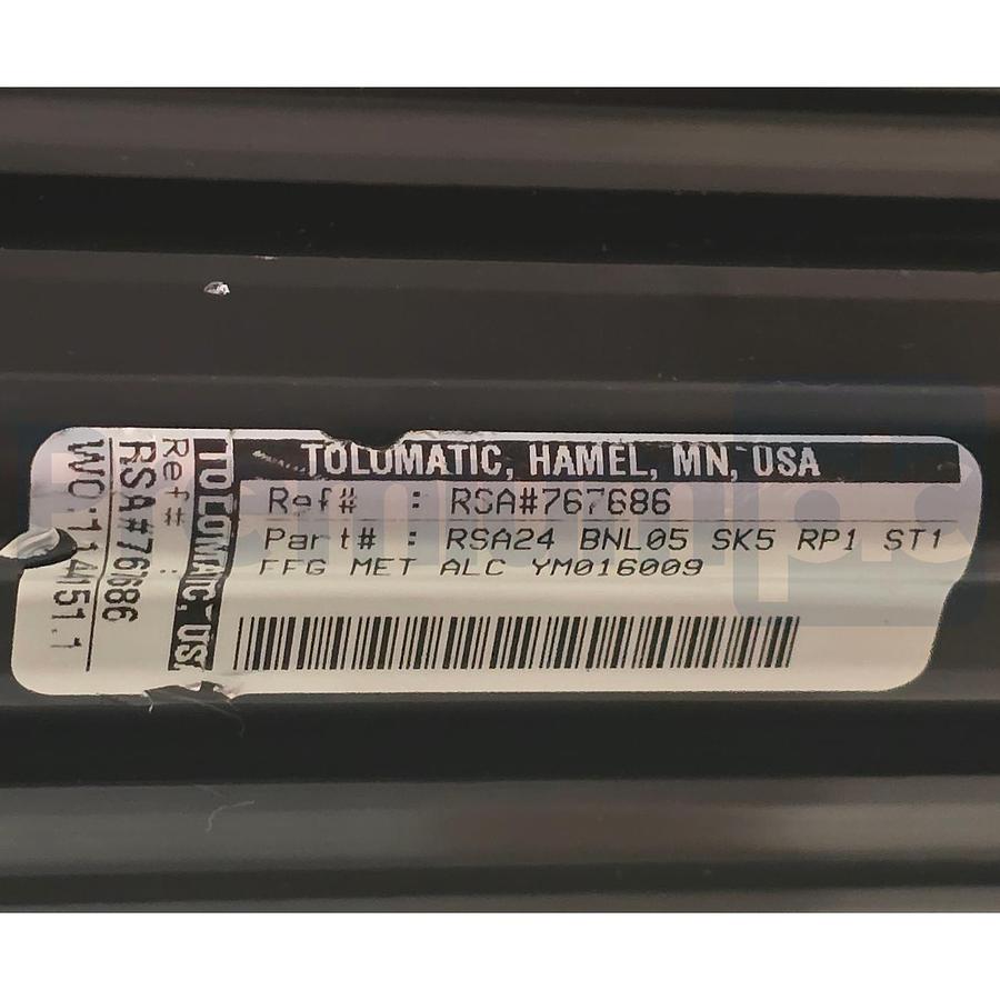 Used Tolomatic RSA24 BNL05 Actuator w/ Allen Bradley VPL-B0633M-PJ12AA Servo Motor