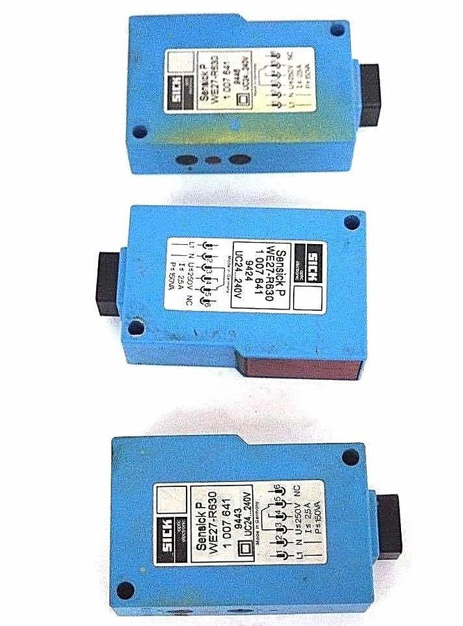 Used SICK OPTIC WE27-R630 PHOTOELECTRIC STATUS INDICATOR 24-240V 2VA - LOT OF 3