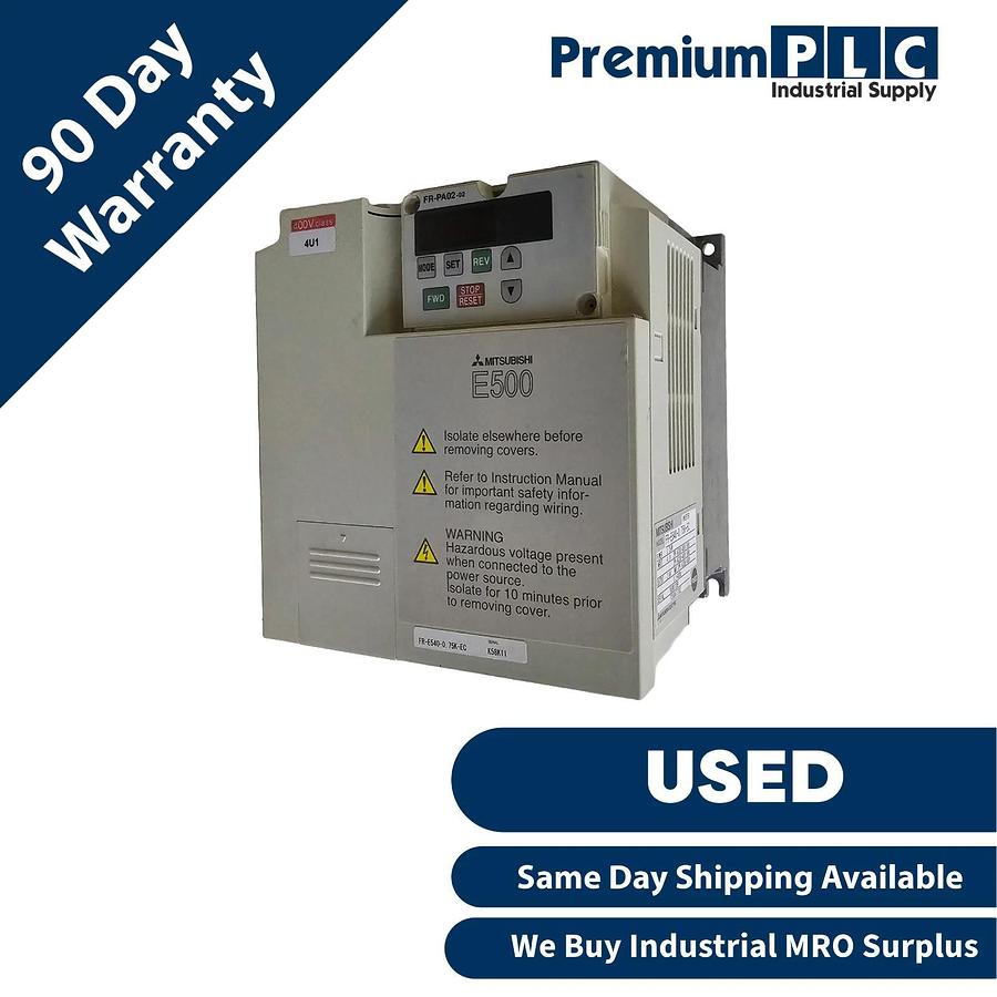 Used USED MITSUBISHI ELECTRIC FR-E540-0.75K-EC FREQROL FR-E500 VFD/VSD .75kW/1HP