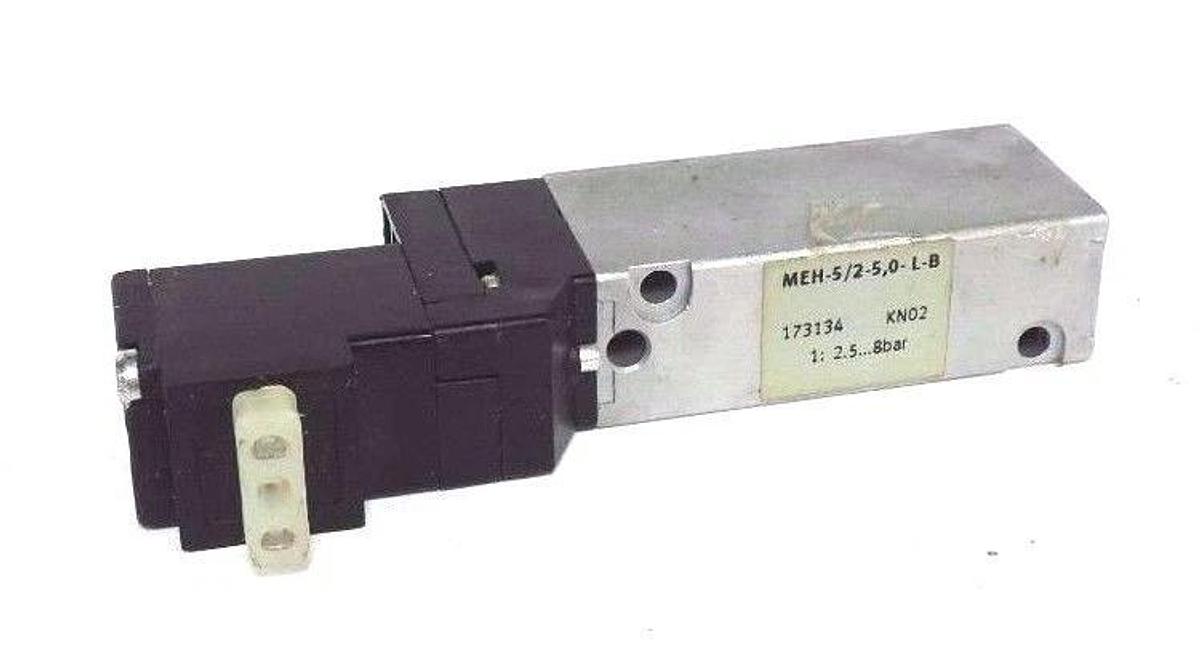 Used FESTO MEH-5/2-5,0-L-B SOLENOID VALVE MEH520LB, 173134 KN02, 1: 2.5...8BAR