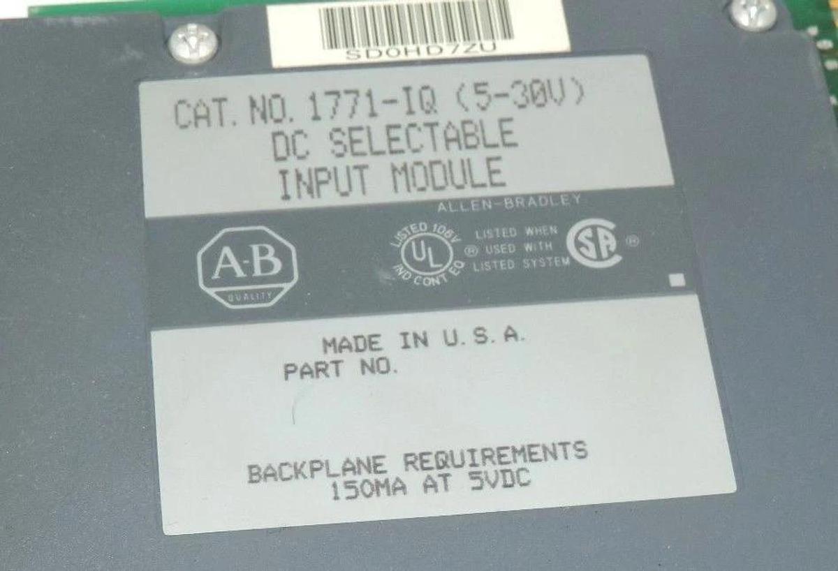 Used ALLEN BRADLEY 1771-IQ DC SELECTABLE INPUT MODULE 5-30V, 1771IQ