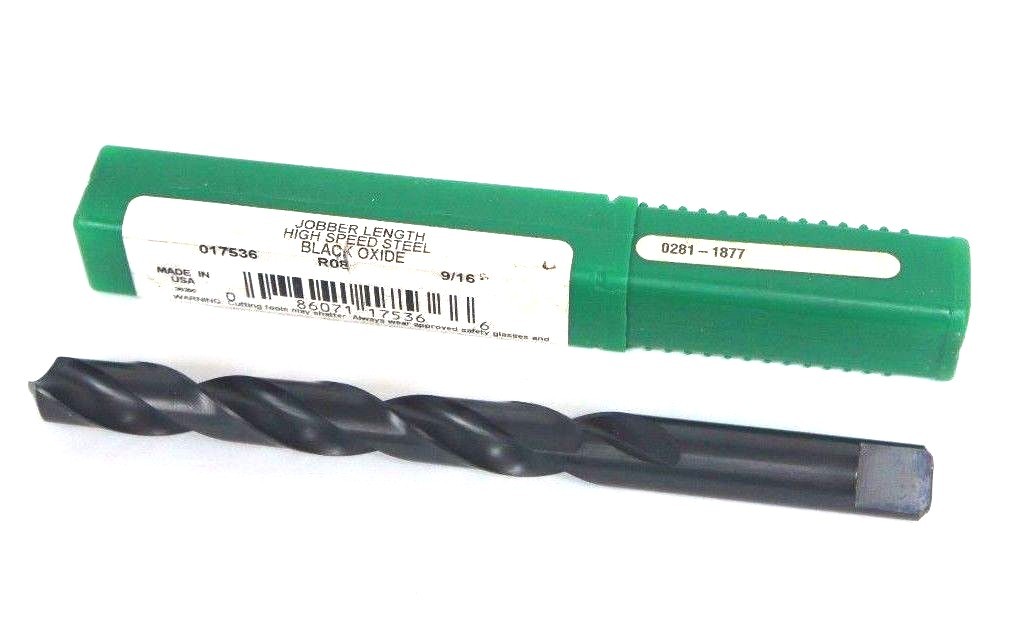 Used NEW PRECISION TWIST DRILL 017536 9/16" JOBBER LENGTH HSS BLACK OXIDE R08