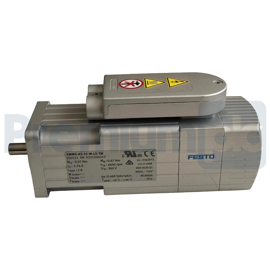 Festo EMMS-AS-55-M-LS-TM | 550111 Servo Motor | 360VDC 0.67Nm EnDat Encoder NUPI