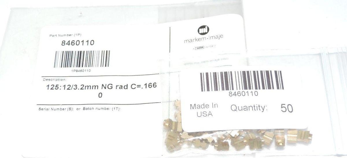 Used LOT OF 43 NEW MARKEM-IMAJE P/N: 8460110 DESCRIPTION 125:12/3.2MM NG RAD C= .166