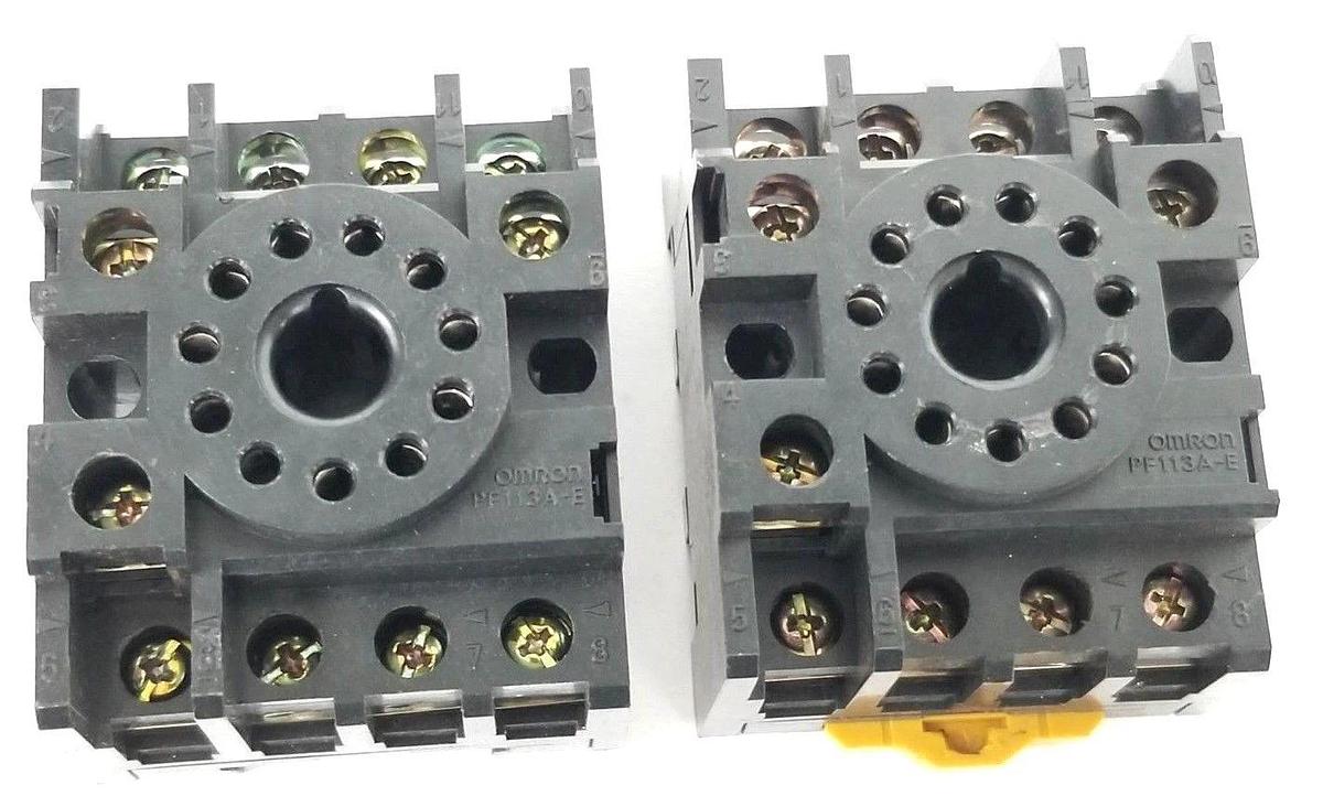 Used LOT OF 2 OMRON PF113A-E RELAY SOCKET BASES 10A 250V 0C3 PF113AE
