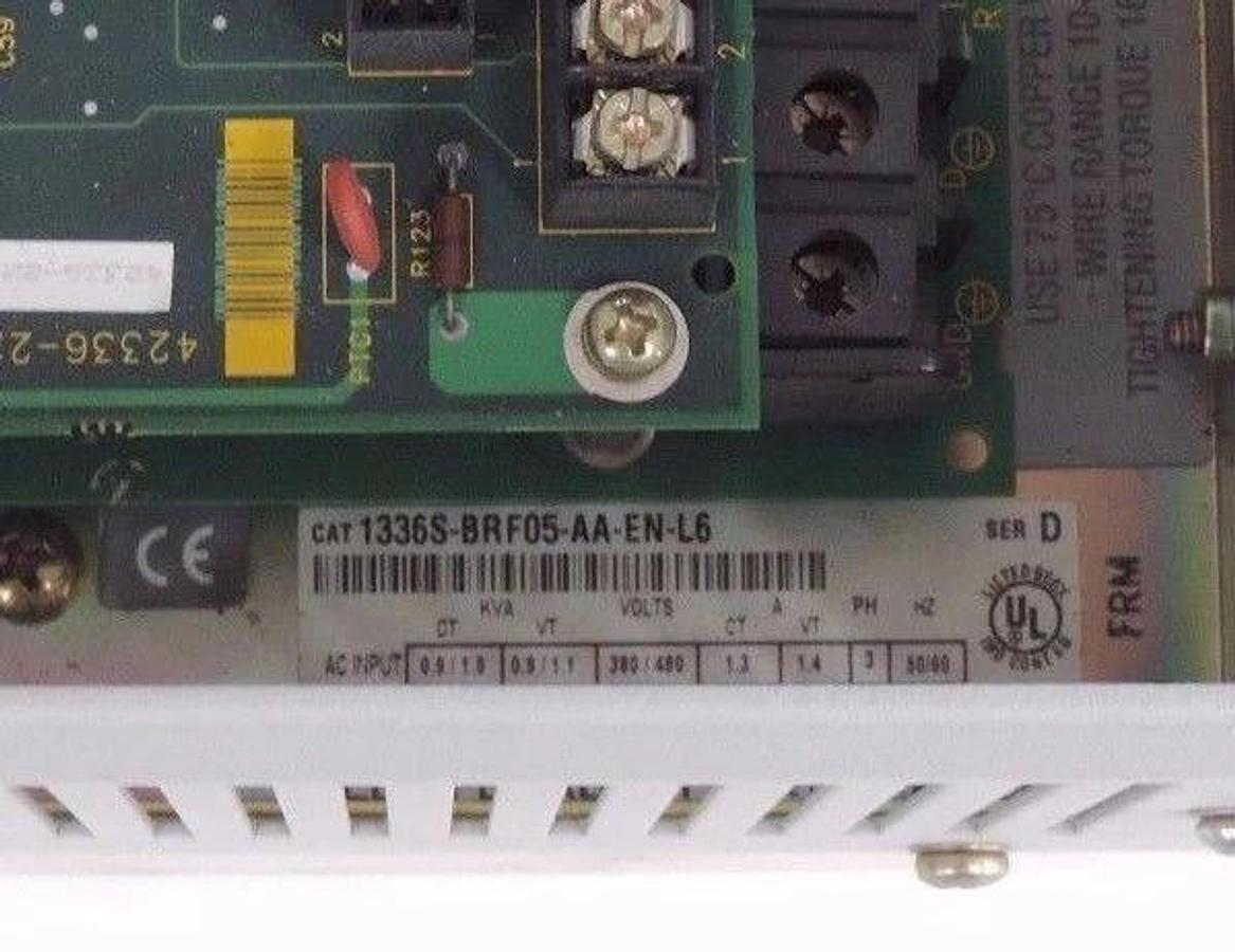 Used ALLEN BRADLEY 1336S-BRF05-AA-EN-L6 DRIVE 1336 PLUS SER D 1336SBRF05AAENL6