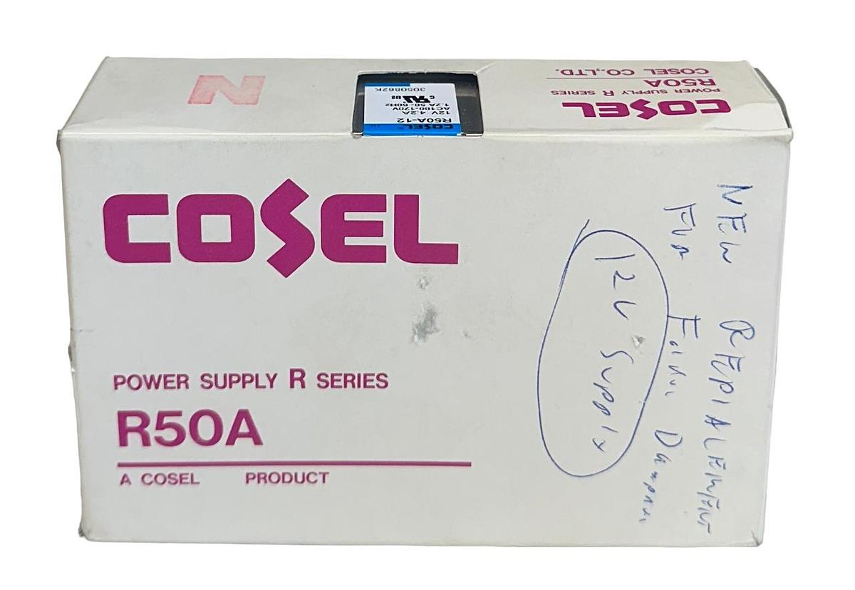 Used COSEL R50A-12 / R50A-12-N / R50A12 R SERIES POWER SUPPLY 12V 4.2A 50/60Hz NSMP
