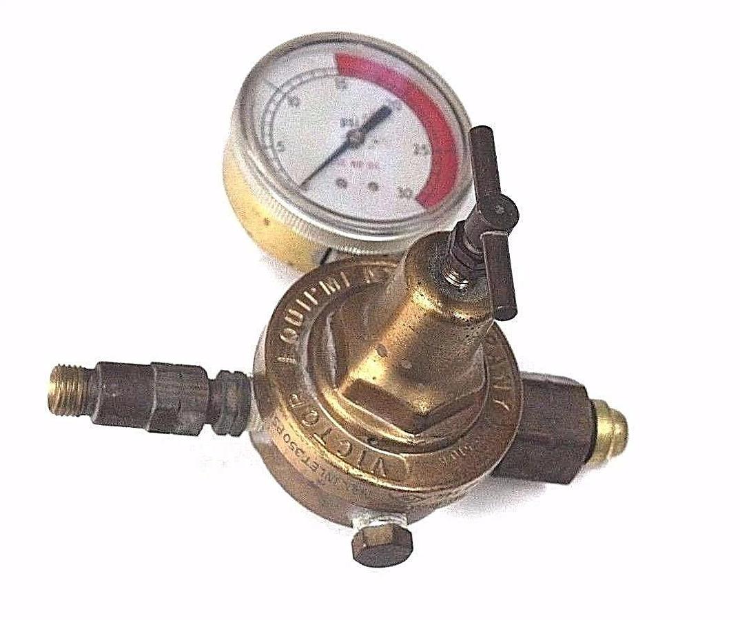 Used VICTOR EQUIPMENT S510A COMPRESSED GAS REGULATOR 304161, 350PSI W/ GAUGE