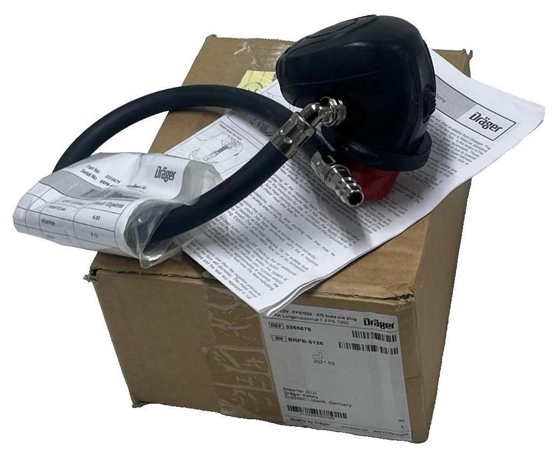 Drager Draeger FPS7000 NFPA Lung Demand Valve (LDV) 470 Hose c/w plug - 3355679