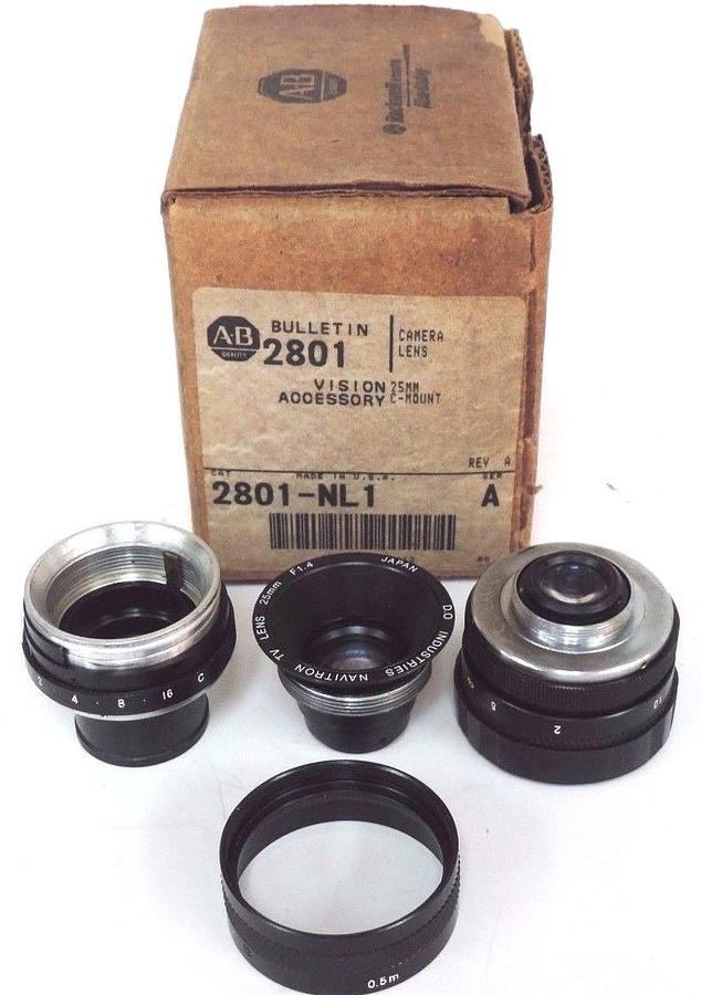Used ALLEN BRADLEY 2801-NL1 VISION ACCESSORY CAMERA LENS 2801NL1 SER. A 25MM, C MOUNT