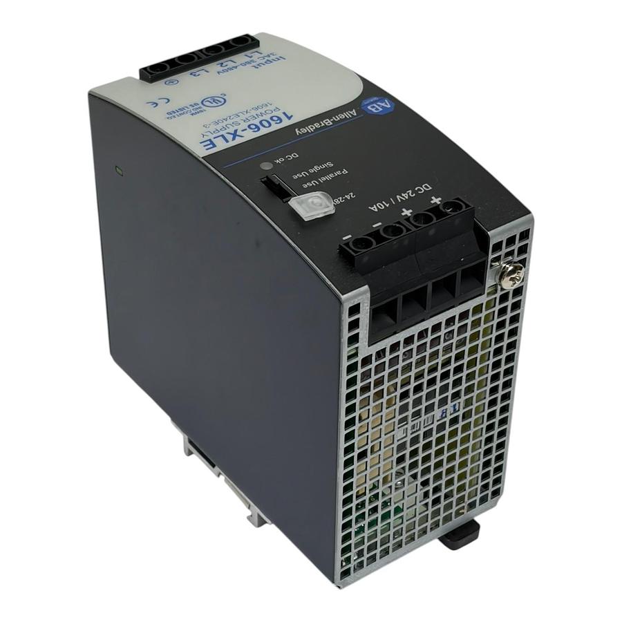 Used Allen Bradley 1606-XLE240E-3 DIN Rail Power Supply 3-Phase 24-28V 10A