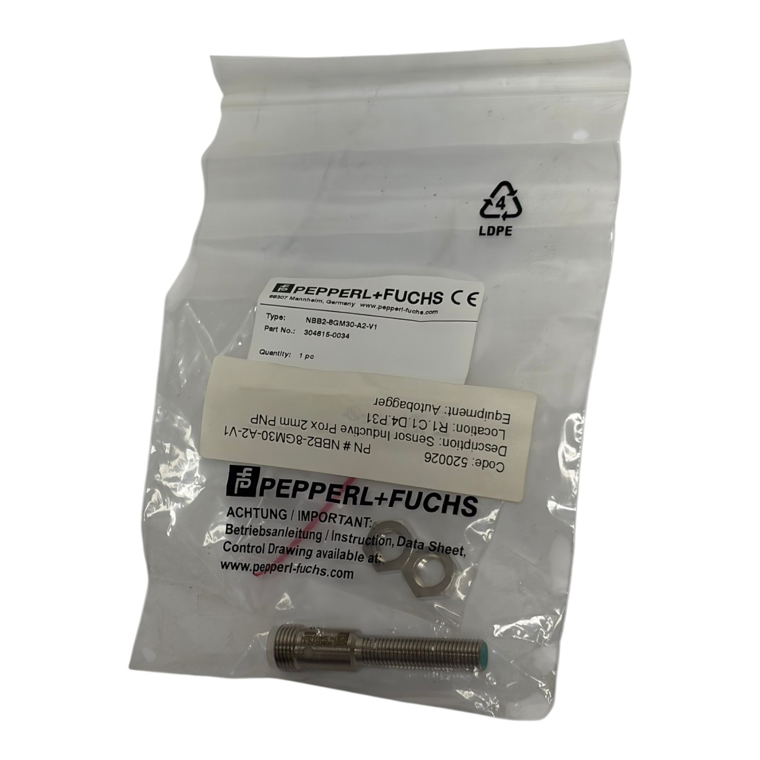Used Pepperl+Fuchs NBB2-8GM30-A2-V1 Inductive Proximity Sensor PNP 2mm Flush New