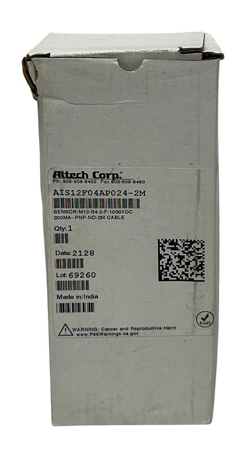 Used ALTECH CORP AIS12F04AP024-2M / AIS12F04AP0242M PROXIMITY SENSOR M12 30V 2M NSMP