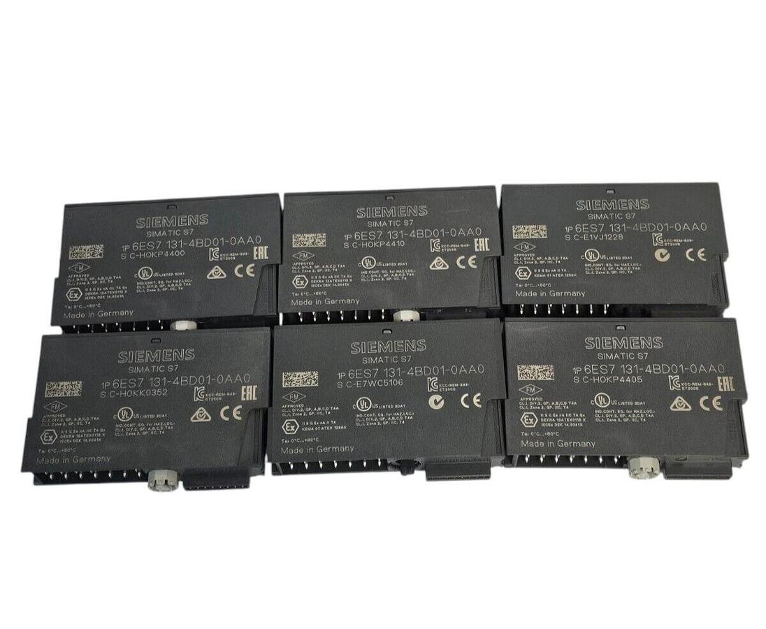 Used LOT OF 6 SIEMENS 6ES7131-4BD01-0AA0 DIGITAL INPUT MODULES 6ES71314BD010AA