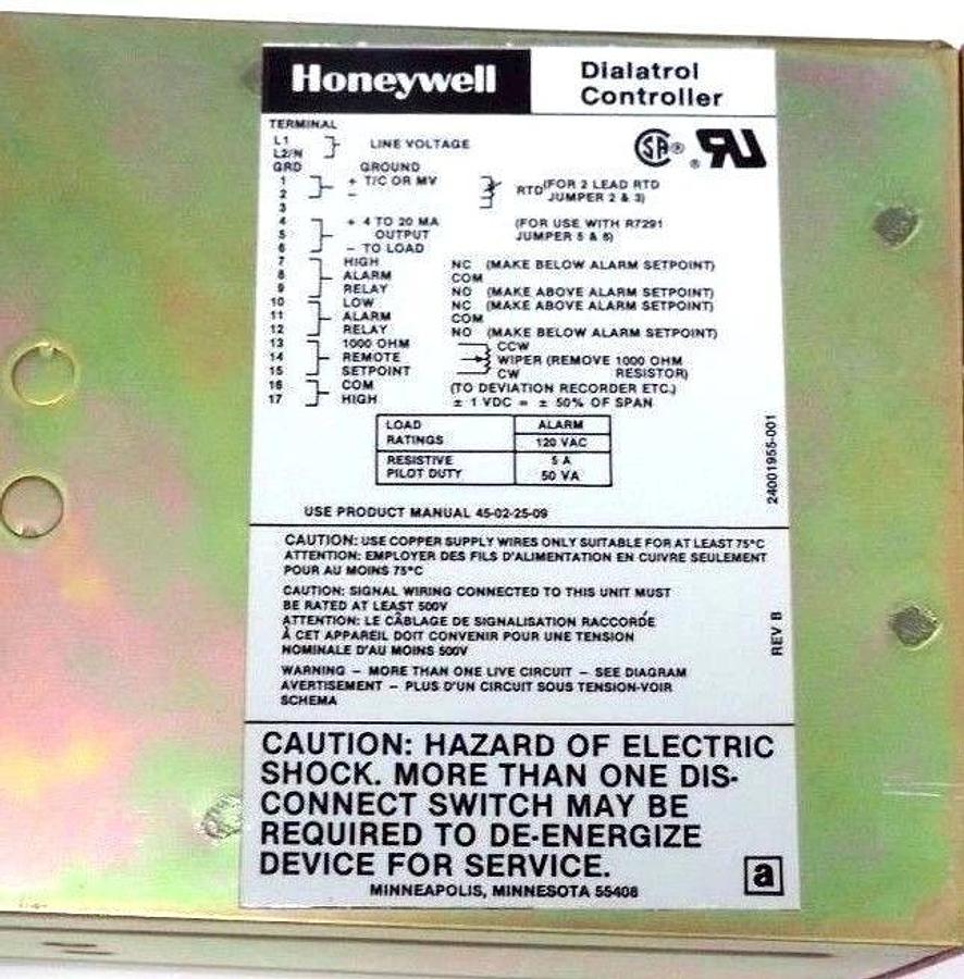 Refurbished REPAIRED HONEYWELL R7355B 1001 3 DIALATROL CONTROLLER 120V, 50/60HZ, 12VA