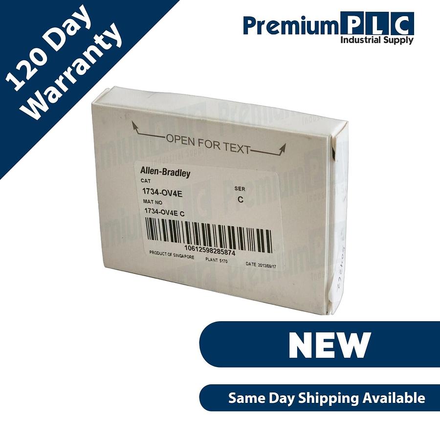Used NEW ALLEN BRADLEY 1734-OV4E /C OUTPUT MODULE 24VDC I/O 4 POINTS DIN MOUNTED