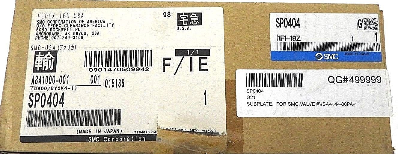 NIB SMC SP0404 SUBPLATE 1F1-19Z