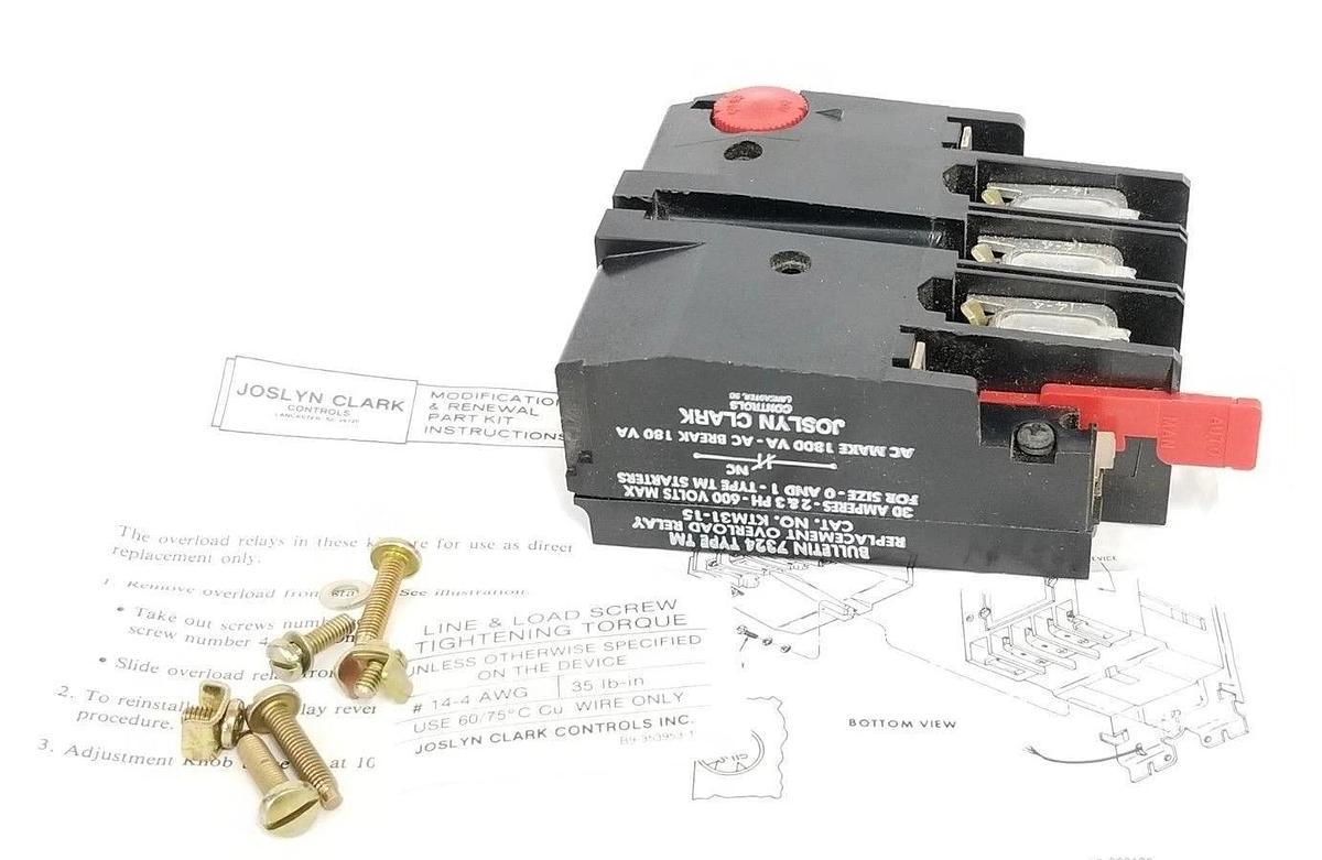 NIB JOSLYN CLARK KTM31-15 OVERLOAD RELAY REPLACEMENT KIT KTM3115