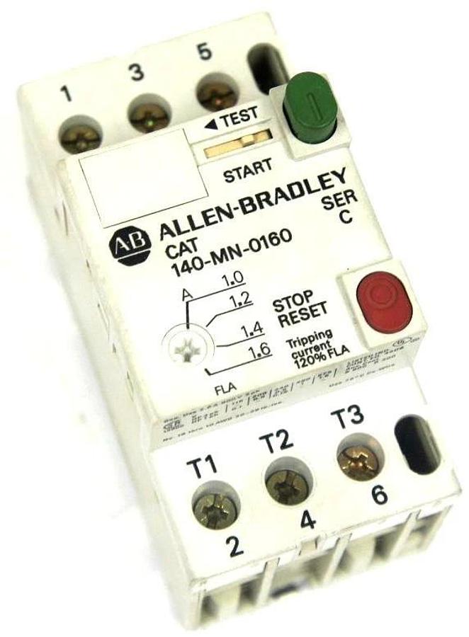 Used ALLEN BRADLEY 140-MN-0160 STARTER MANUAL MOTOR 140MN0160 SER. C
