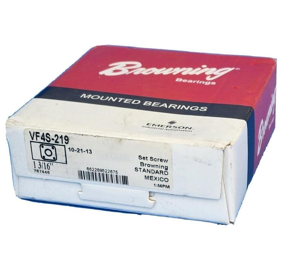Used NIB BROWNING VF4S-219 FLANGE MOUNTED BEARING VF4S219